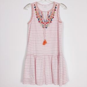 Beachlunchlounge Striped Cotton Shift Size Small Pink White Orange Beach Boho